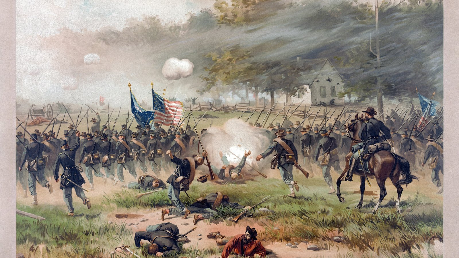 Wojska Unii i Konfederacji w kukurydzianym polu w bitwie pod Antietam, 1862