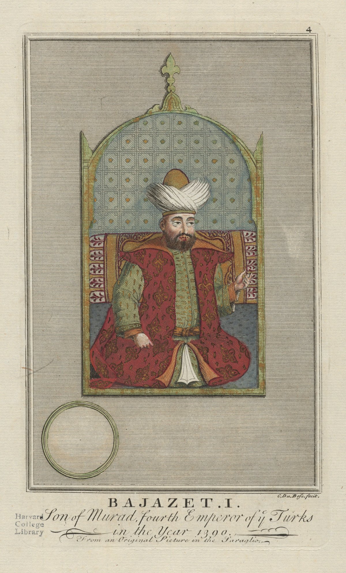 An engraving of Bayezid I