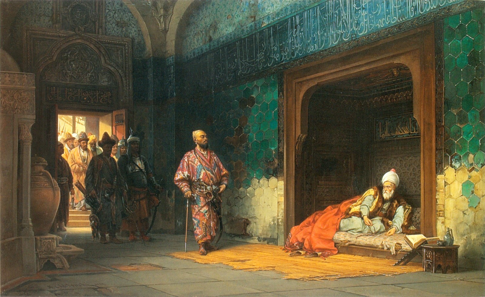 Stanislaw Chlebowski's painting of Bayezid I held captive by Timur