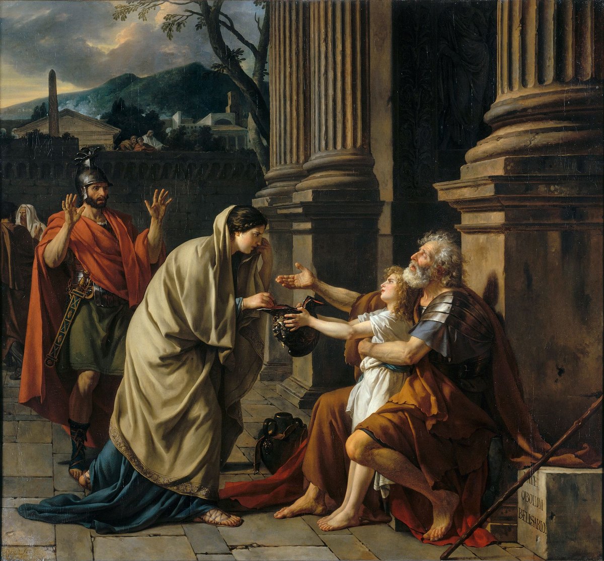 Jacques-Louis David's painting of the blind Belisarius begging for alms