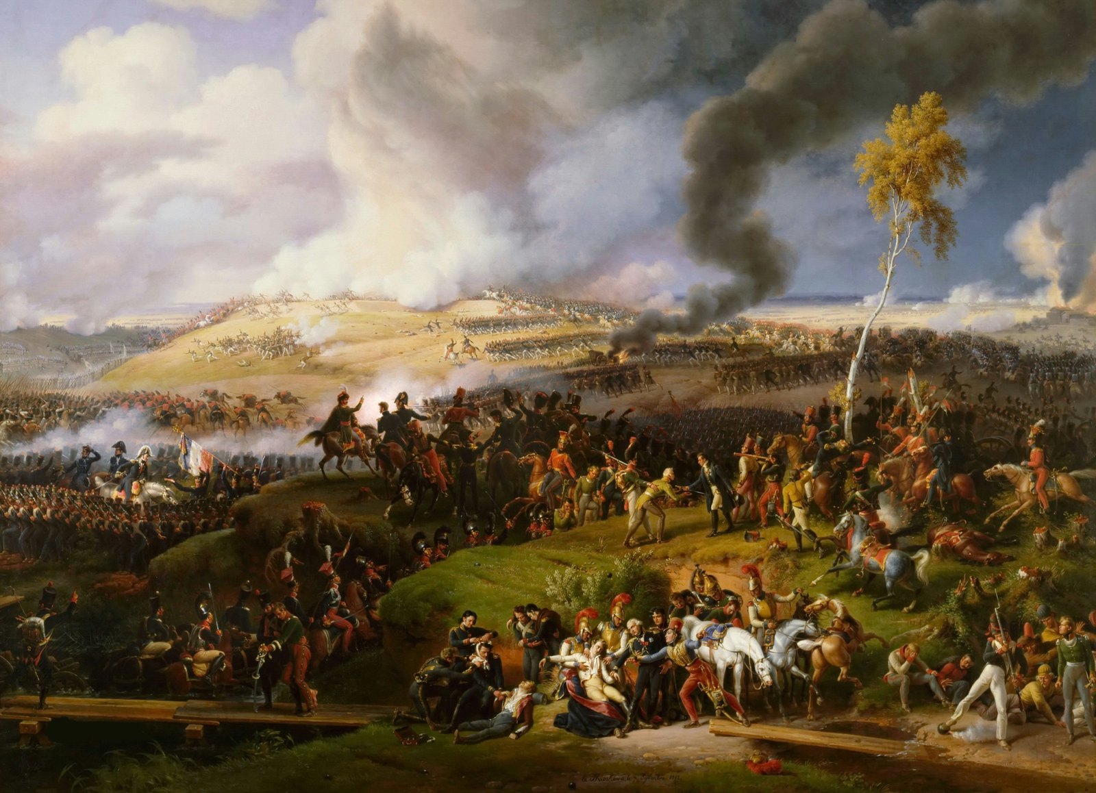 The Battle of Borodino, 7 September 1812, painted by Louis Lejeune: French cavalry and infantry advance beneath the smoke of the Russian redoubts