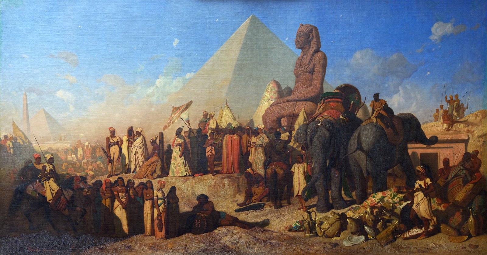 Adrien Guignet's painting of Cambyses II and the defeated Egyptian pharaoh