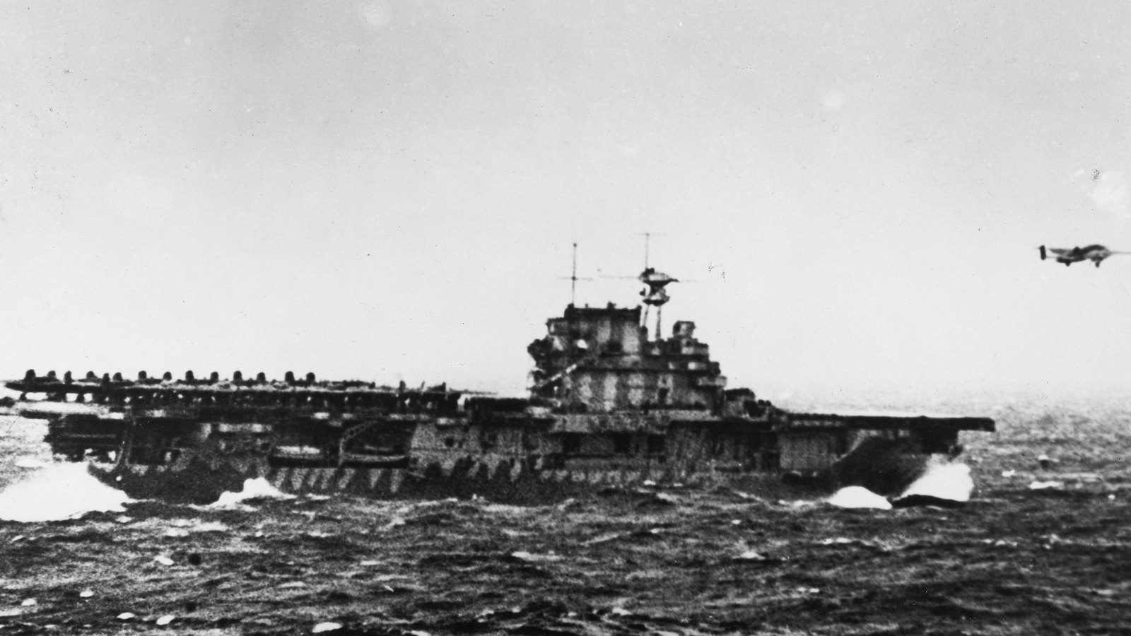 A B-25 bomber takes off from USS Hornet at the start of the Doolittle Raid, 18 April 1942