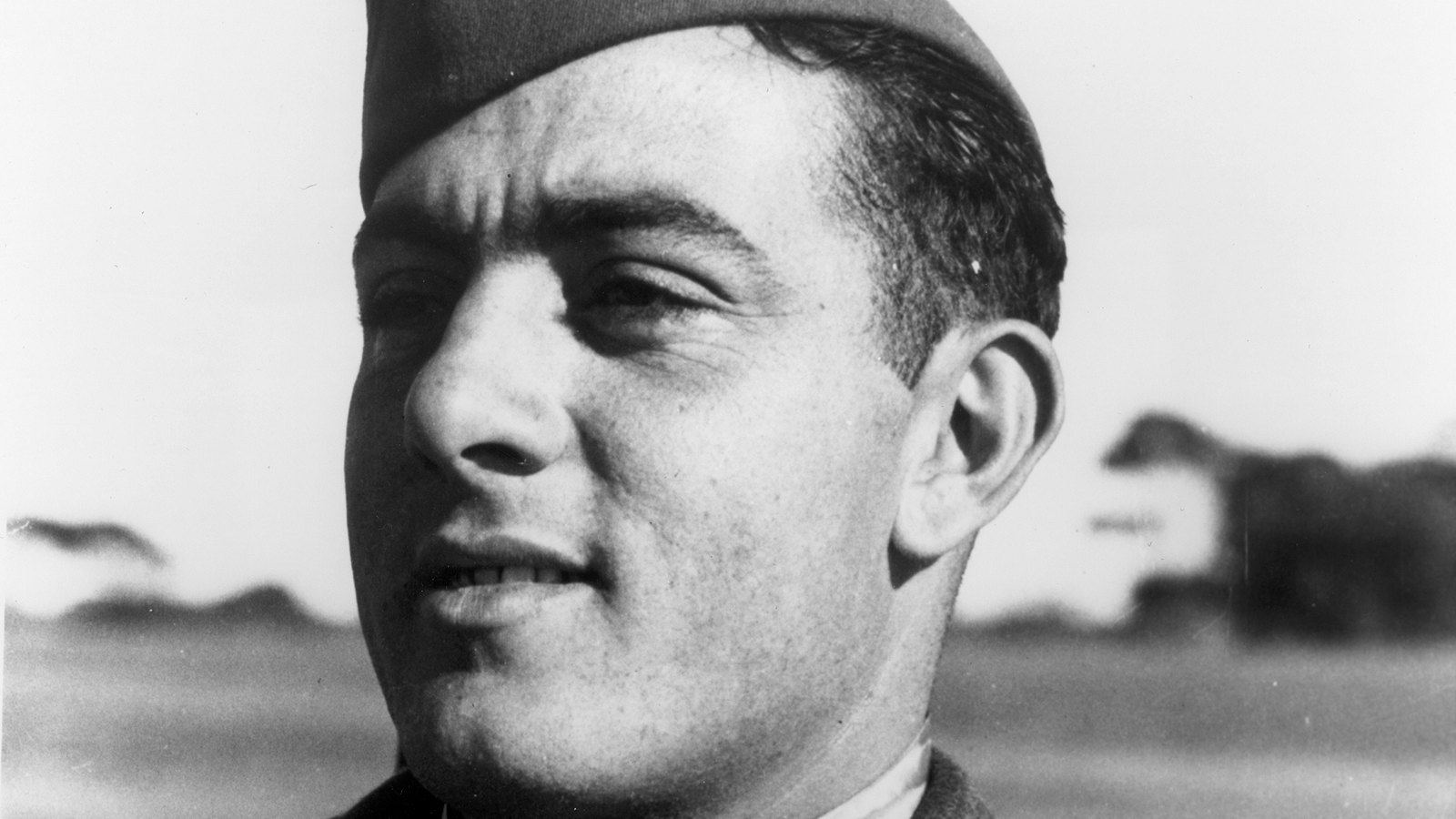 Portrait photograph of Gunnery Sergeant John Basilone wearing the Medal of Honor