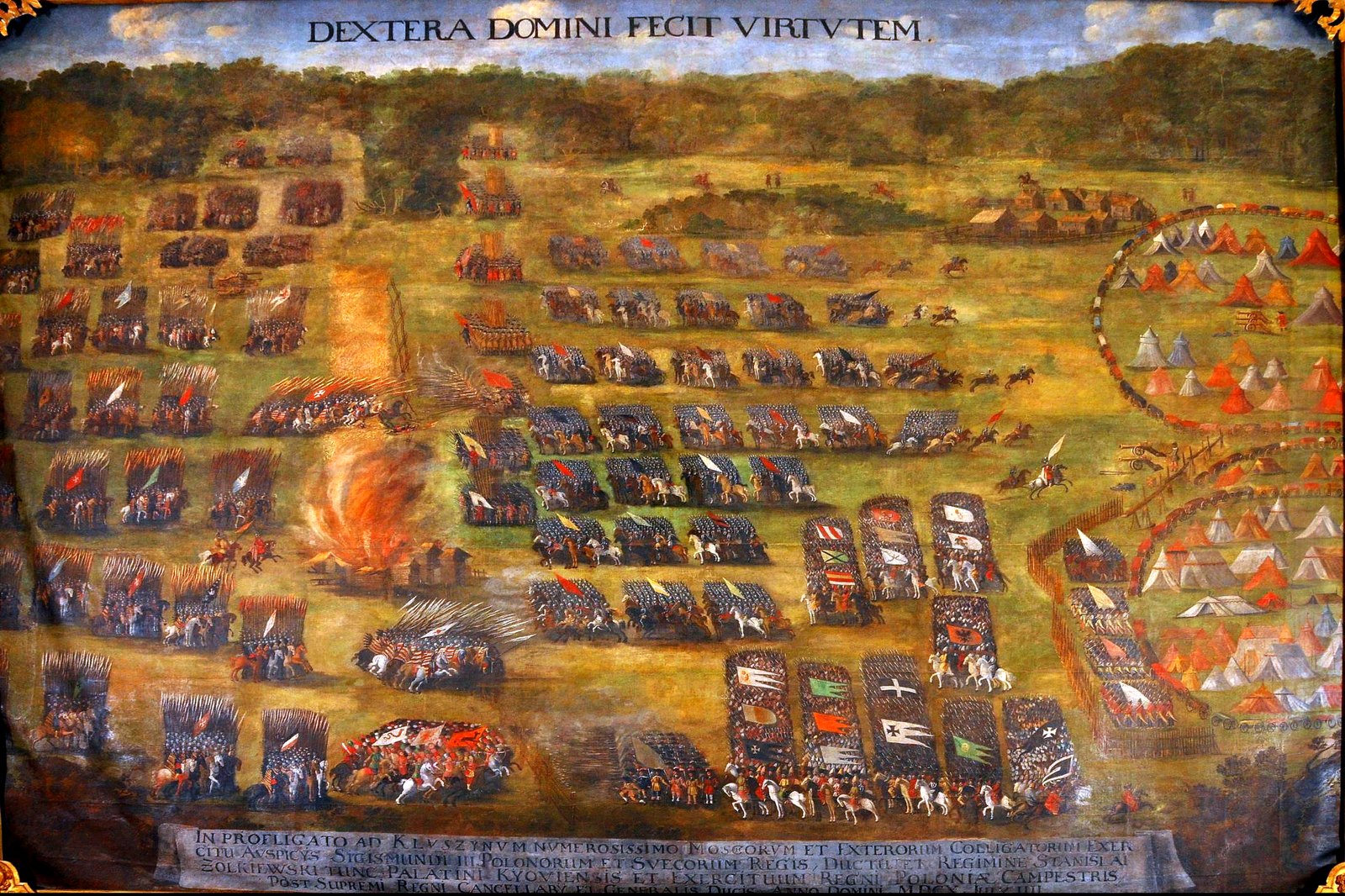 Winged hussars charging Russian and mercenary lines at Klushino
