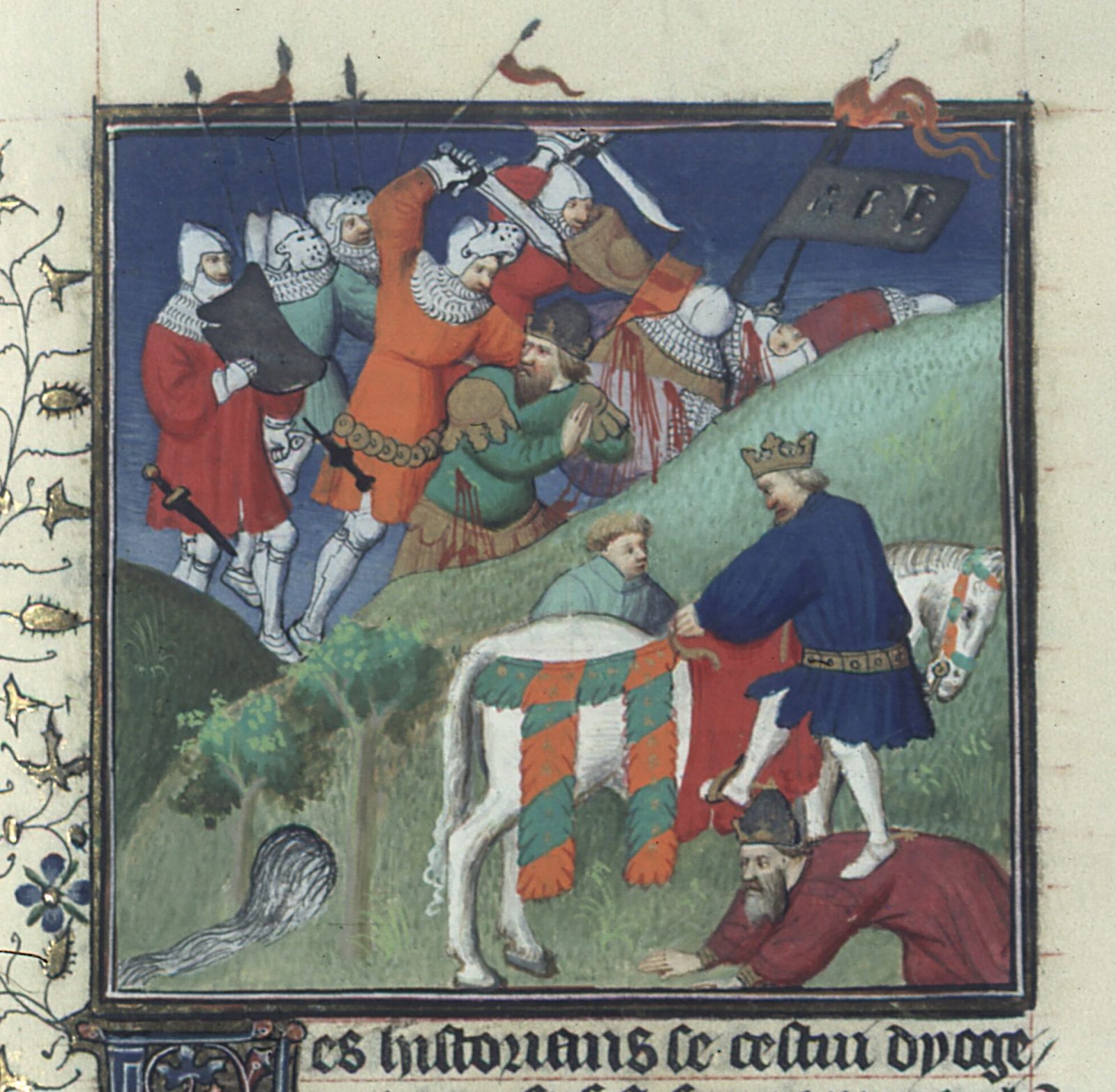 Sultan Alp Arslan and the captured Emperor Romanos IV after the Battle of Manzikert, 1071