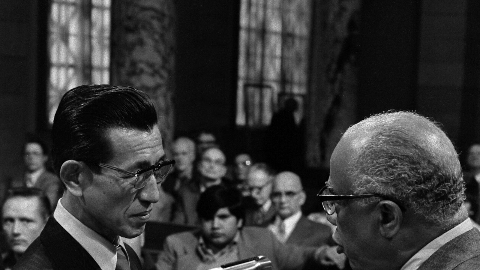 Hiroo Onoda w ratuszu Los Angeles w styczniu 1975 roku, rok po wyjściu z dżungli na Lubangu