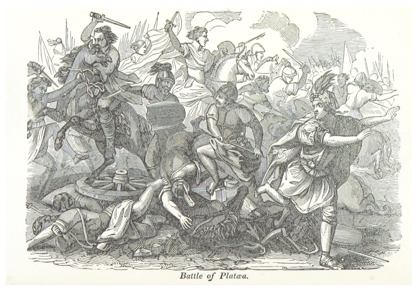 Greek hoplites break the Persian line at the Battle of Plataea, 479 BC