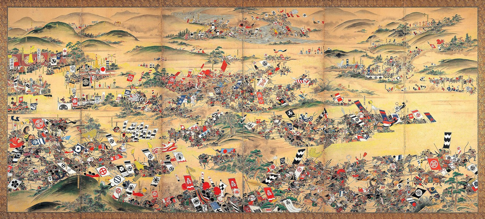 Massed samurai armies at the Battle of Sekigahara, 1600