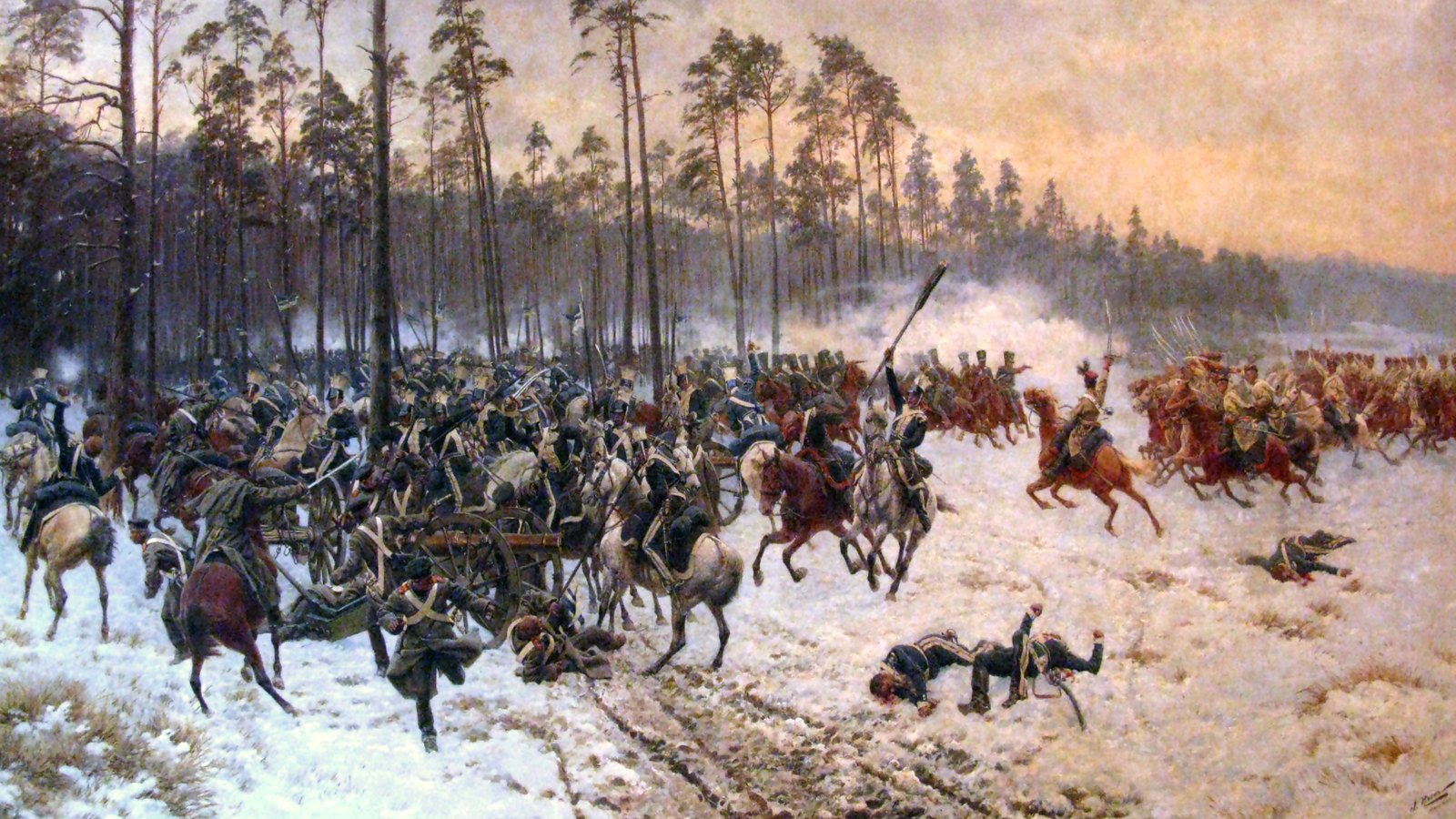 Obraz przedstawiający bitwę pod Stoczkiem w 1831 roku
