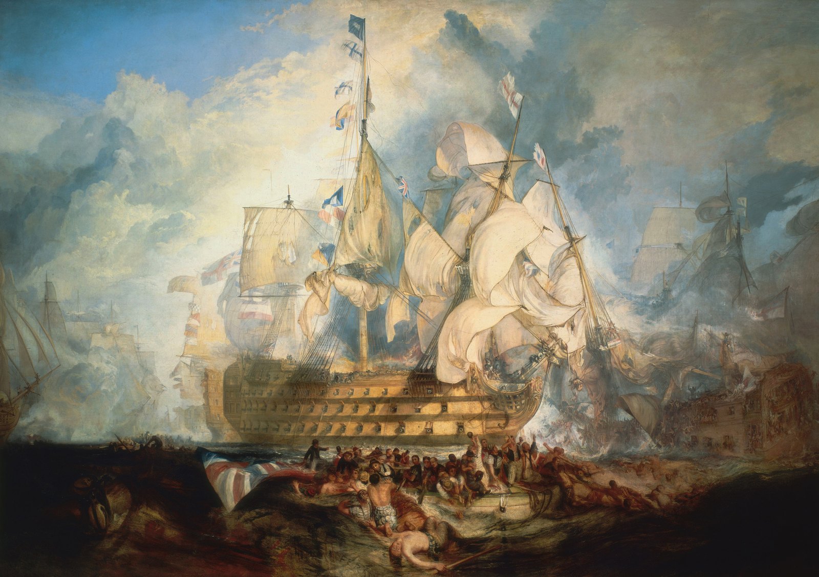 Ships of the line breaking the enemy formation under fire, the naval tactics of Horatio Nelson