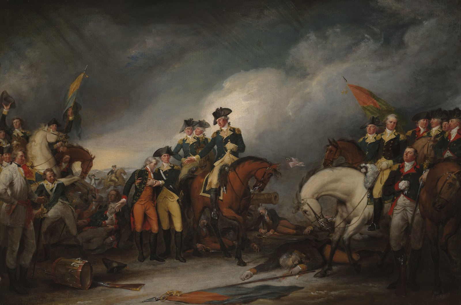 Washington's Continental Army capturing the Hessian garrison at Trenton, 1776