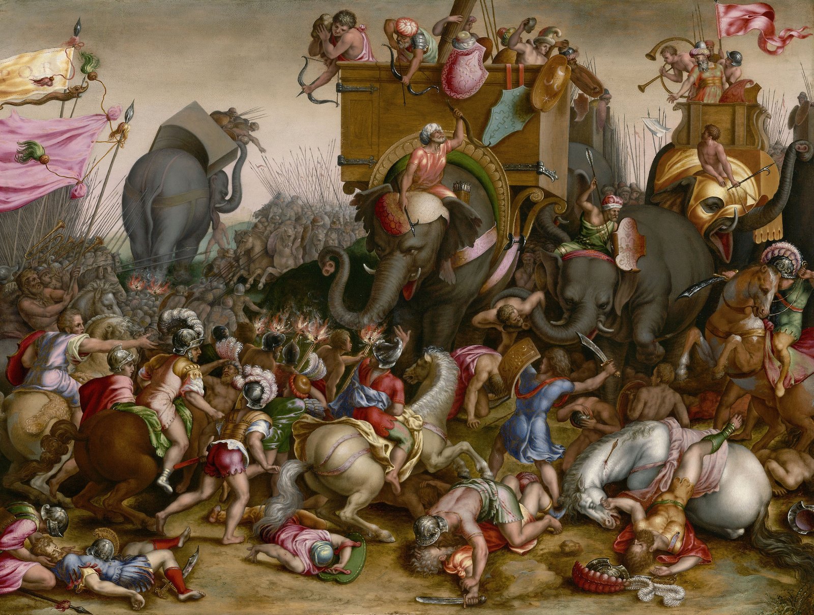 Roman and Carthaginian lines meeting at the Battle of Zama