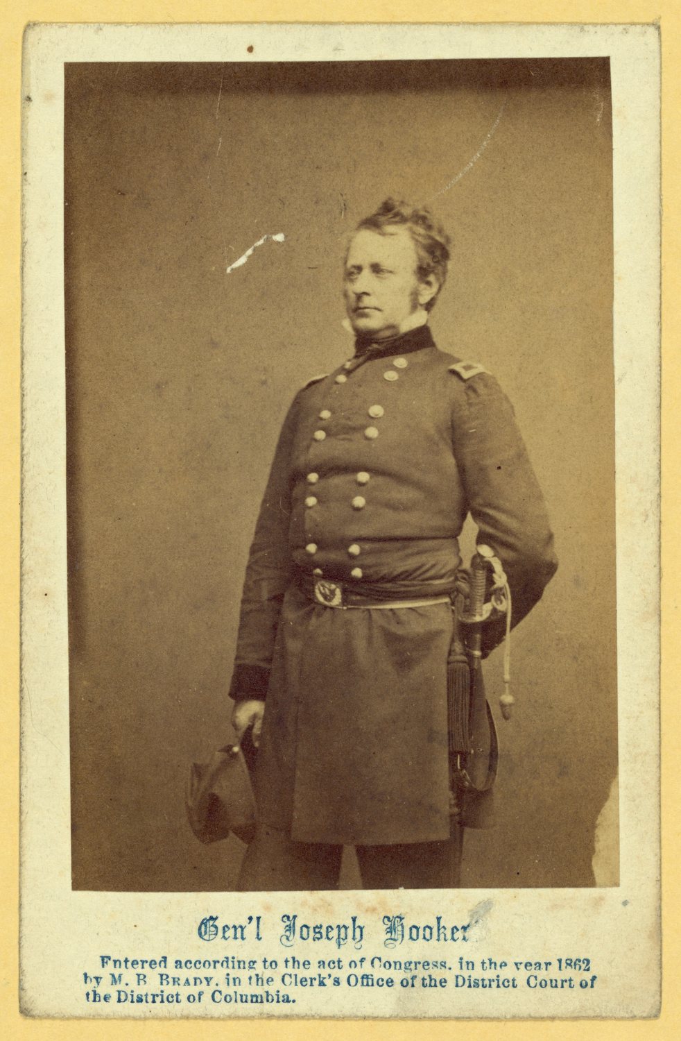 Full-length studio photograph of Joseph Hooker in a Union general's uniform