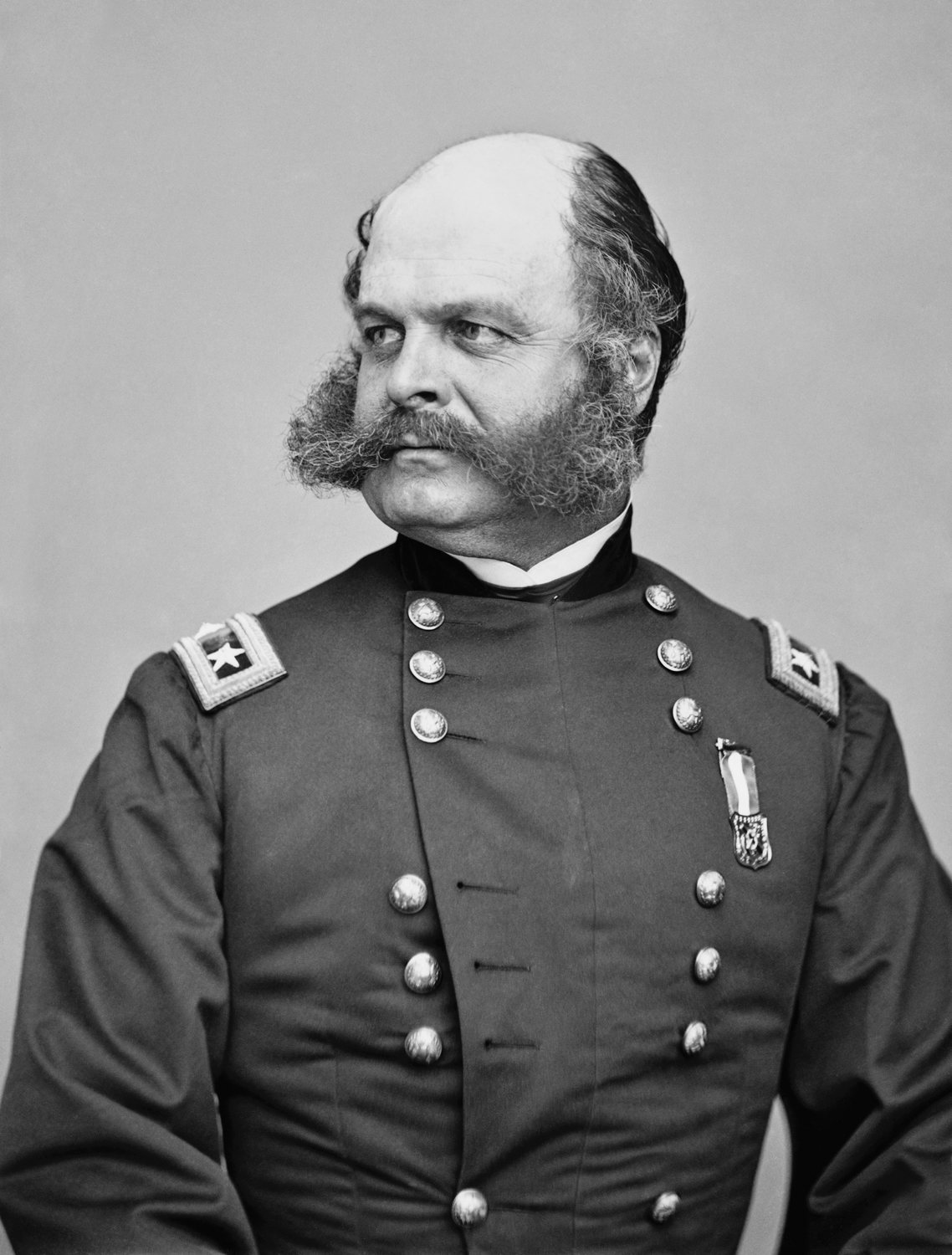Photograph of Ambrose Burnside with his distinctive side whiskers