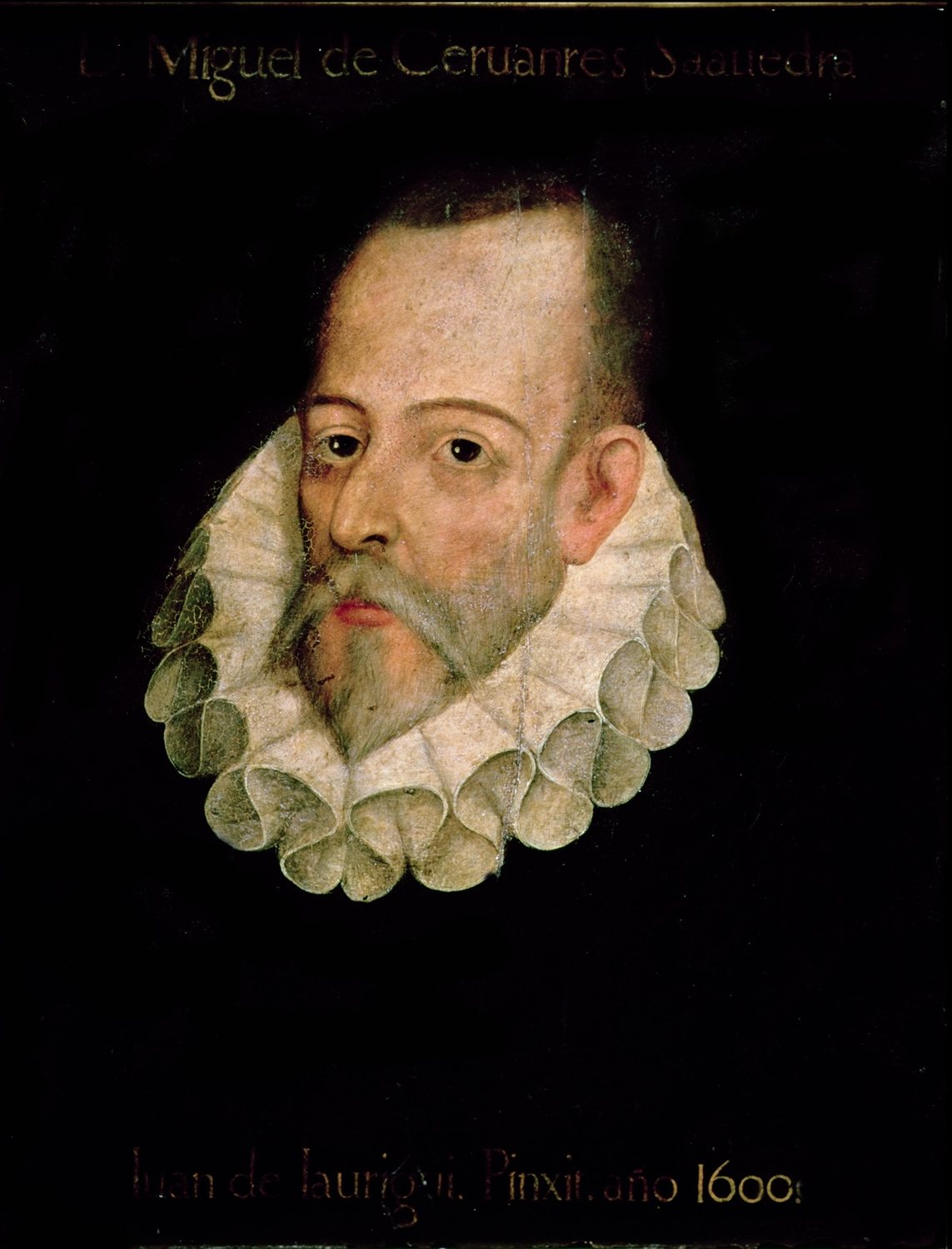 Portret brodatego mężczyzny w białej kryzie