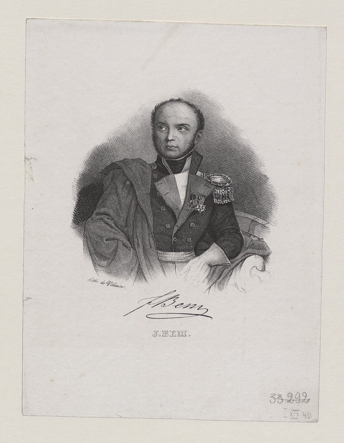 Portret oficera w ciemnym mundurze