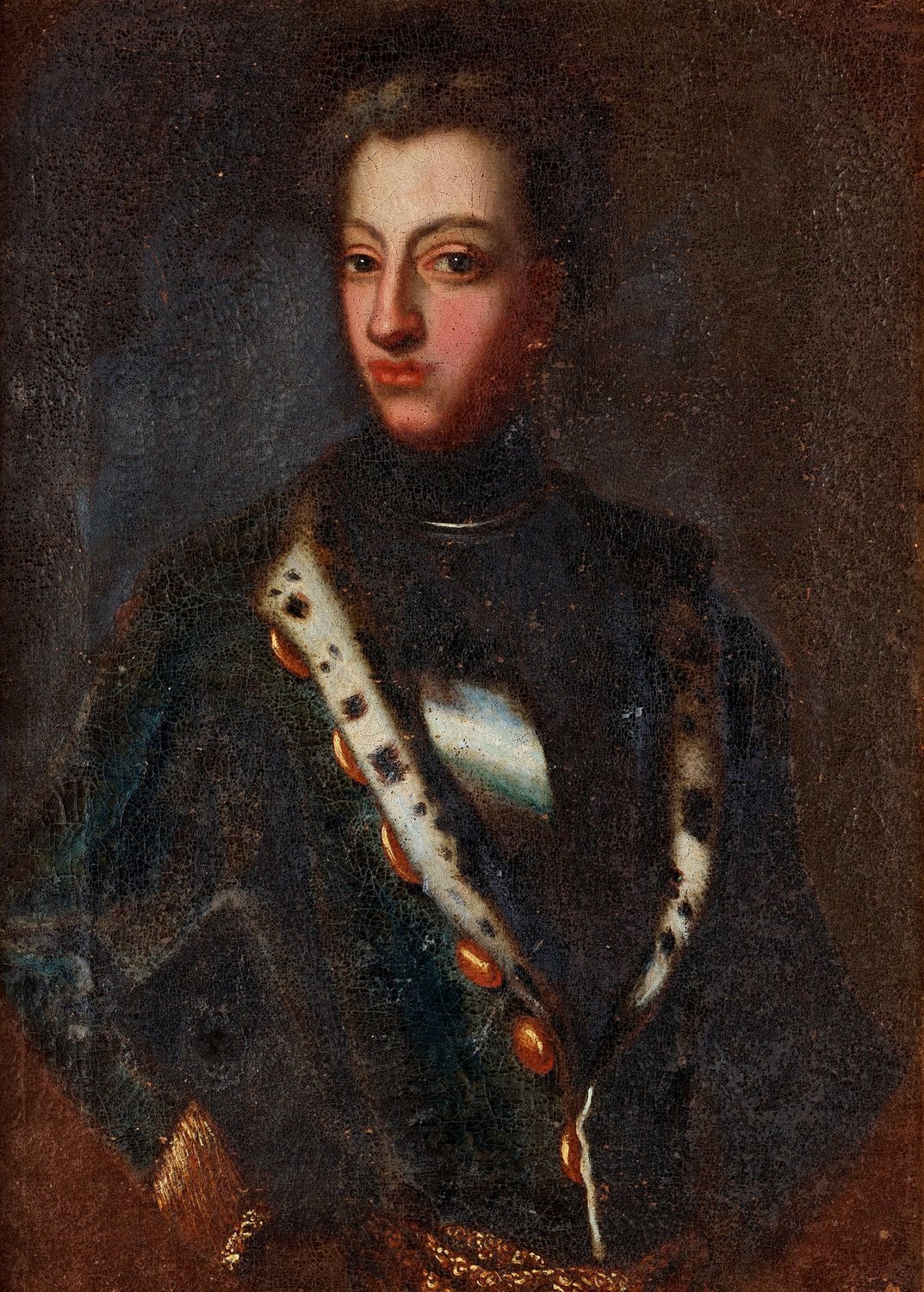 Portrait of the young King Charles XII of Sweden wearing armor