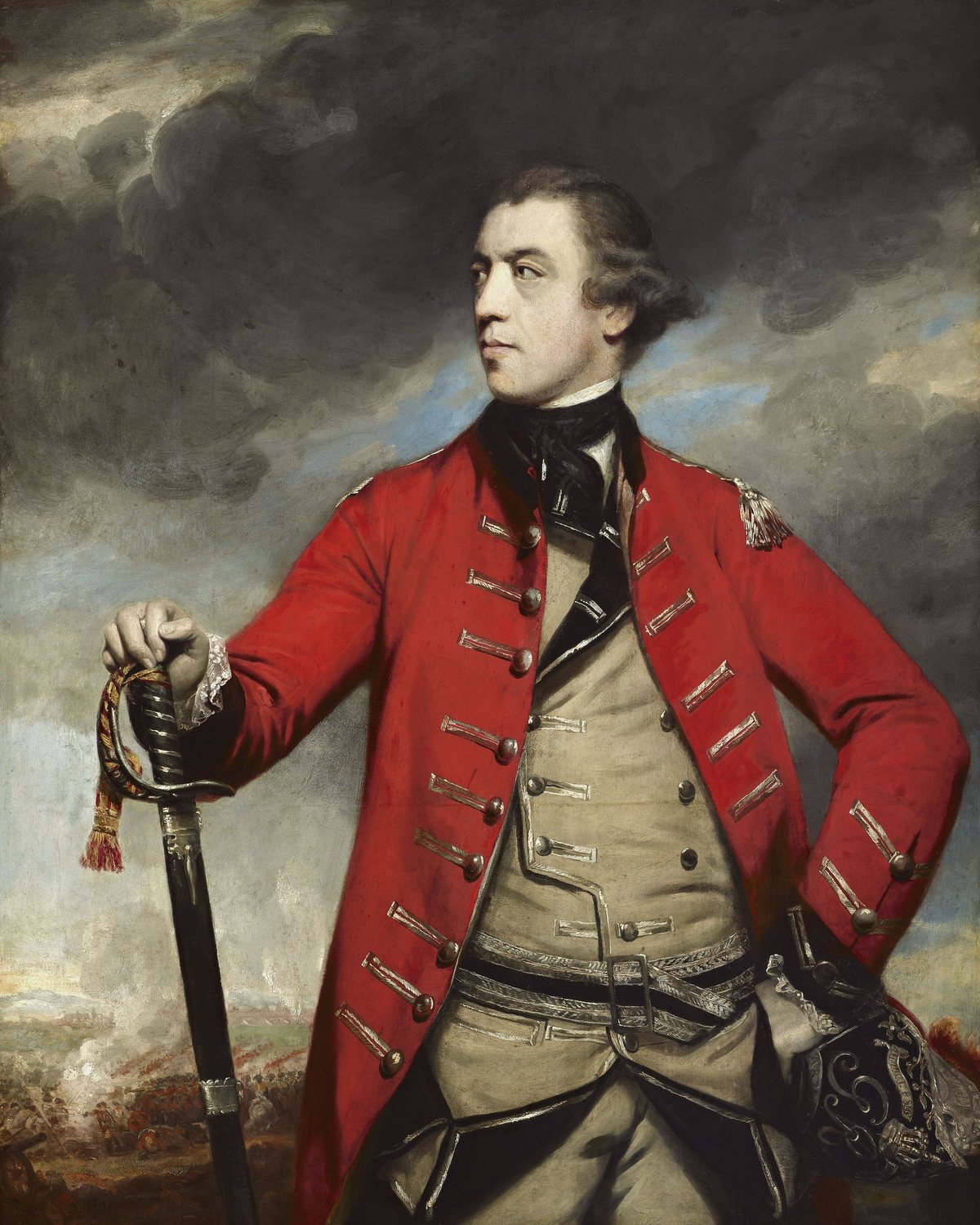 Portrait of John Burgoyne in a red British officer's coat