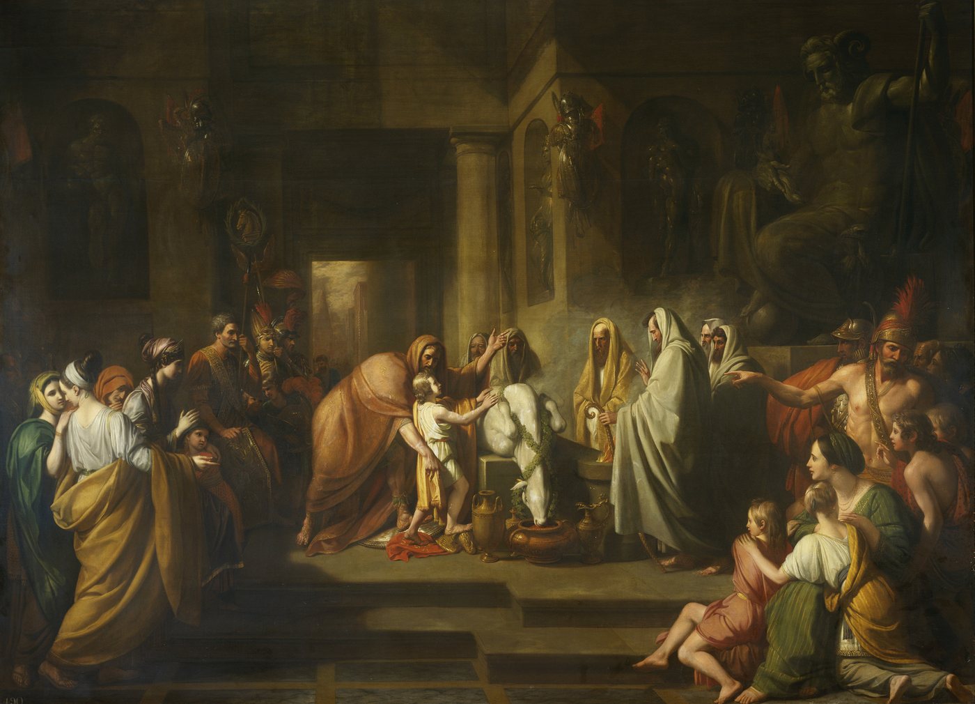 Painting of the young Hannibal swearing an oath at an altar