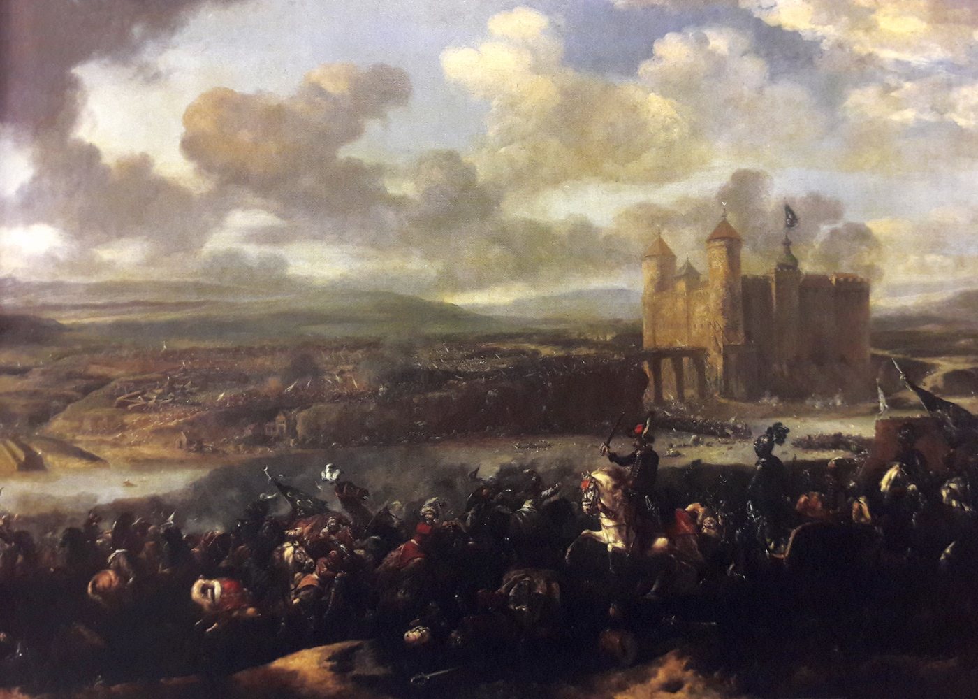 Seventeenth-century painting of Polish cavalry attacking the Ottoman camp at Khotyn