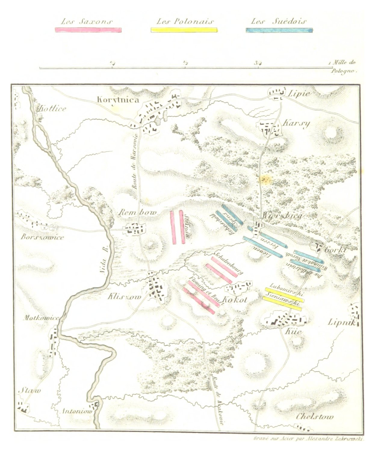 Nineteenth-century plan of the battle of Kliszów, 1702