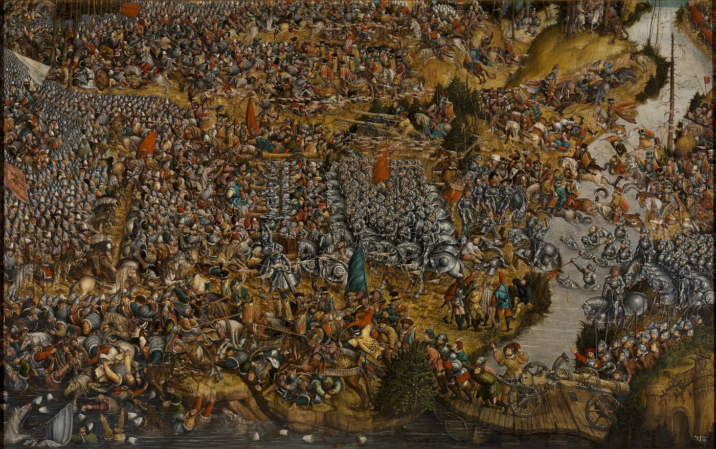 Renaissance painting of the battle of Orsha with masses of cavalry