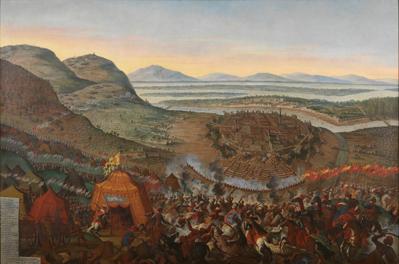 Panoramic painting of battle around the Ottoman camp outside Vienna