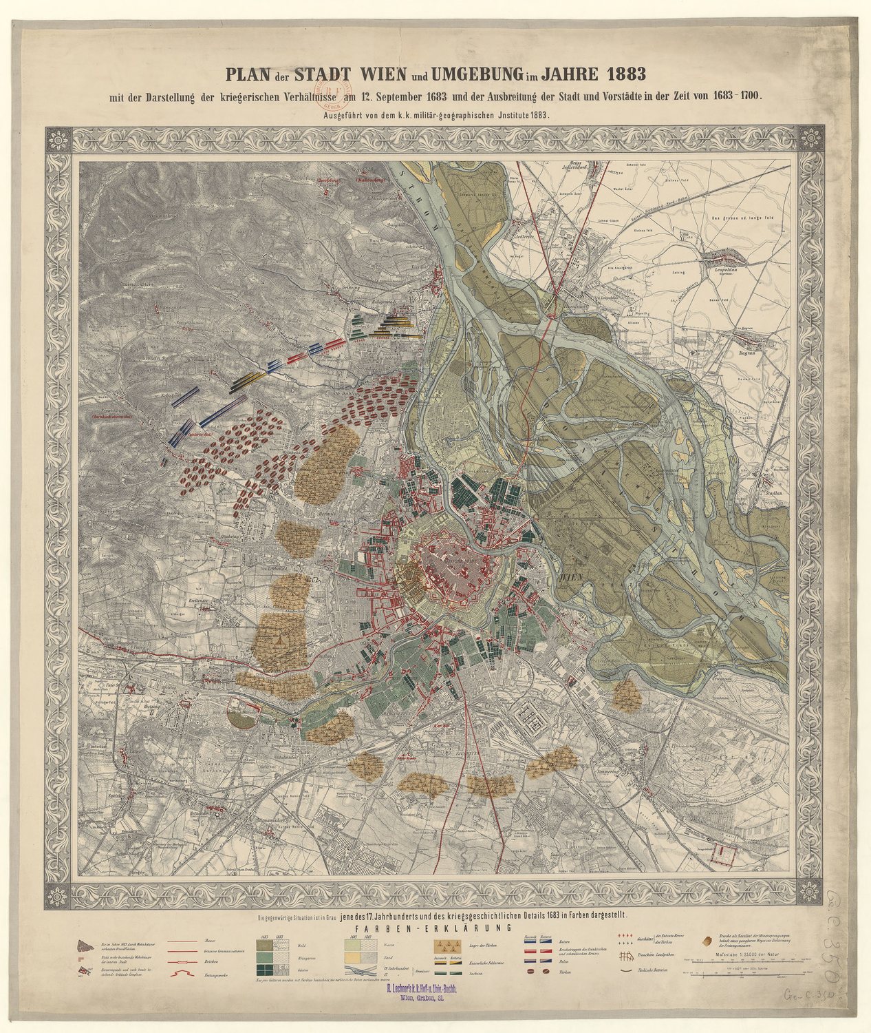 Map of Vienna with relief army and Ottoman positions in 1683