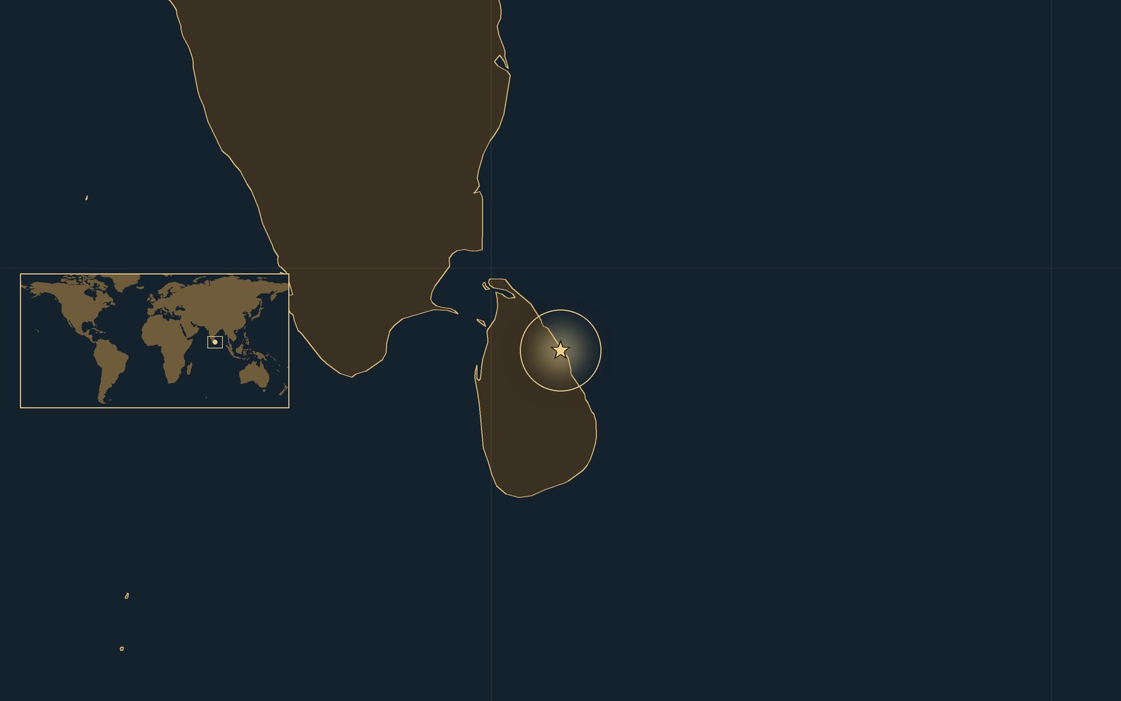 Location: Trincomalee, Ceylon (Sri Lanka).