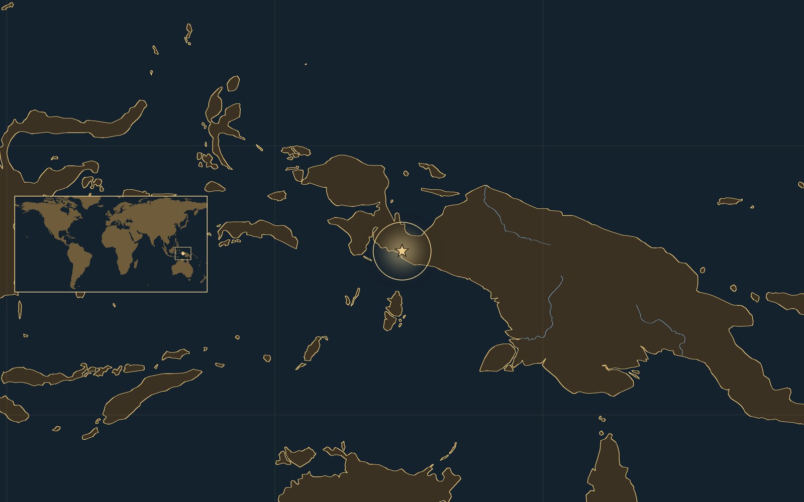 Location: Arafura Sea, near Etna Bay, Western New Guinea.