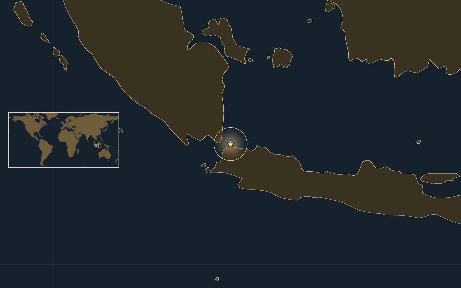 Location: Sunda Strait off Bantam Bay, Java, Indonesia.