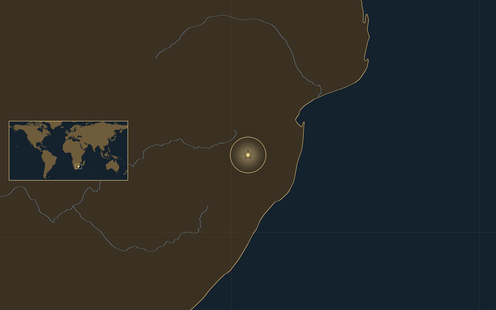 Location: Myer's Drift on the Intombe (Ntombe) River near Luneburg, KwaZulu-Natal, South Africa.